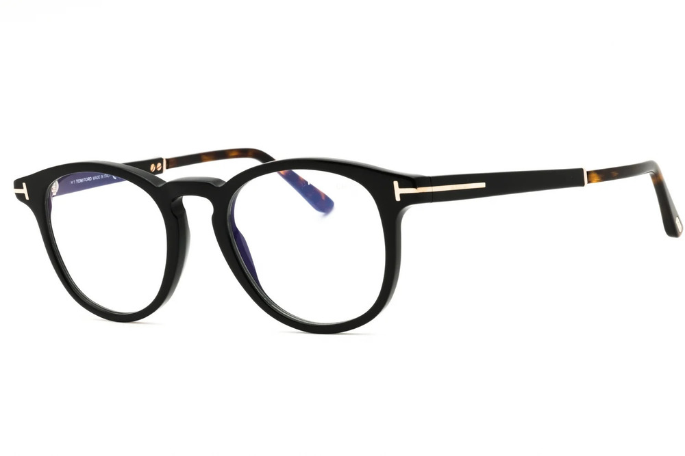 Tom Ford FT5891-B 005 Black Round Blue Light Glasses - Picture 4 of 8